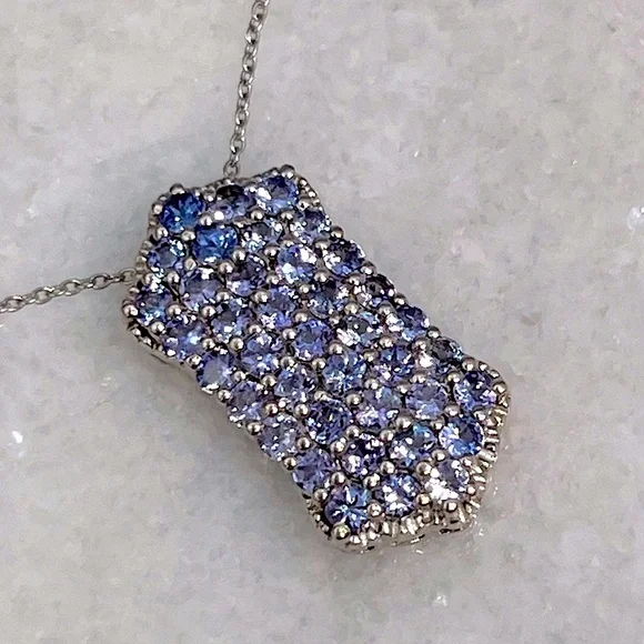 Sterling Silver Tanzanite Pendant 20” Necklace - Picture 3 of 11